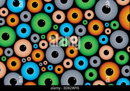 colorful eyes background. gray, brown, green, blue eyes background Stock Vector