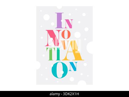 colorful innovation word. innovation logo. innovation concept for business, industry, science Stock Vector