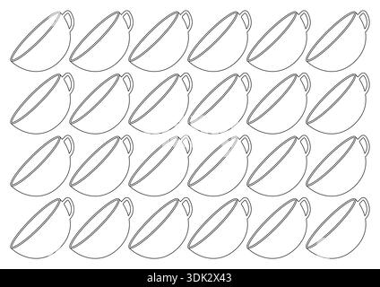 contour tea and coffee cups background. Stock Vector