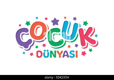 cute and colorful child word. child word logo. Stock Vector