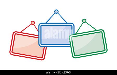 colorful frames on wall Stock Vector