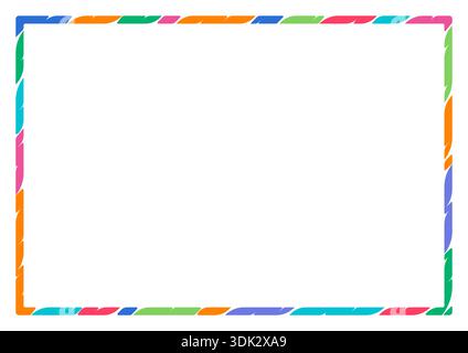dashed color horizontal frame. vector colorful frame Stock Vector