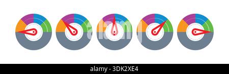 dial set. indicator template on white background. Stock Vector