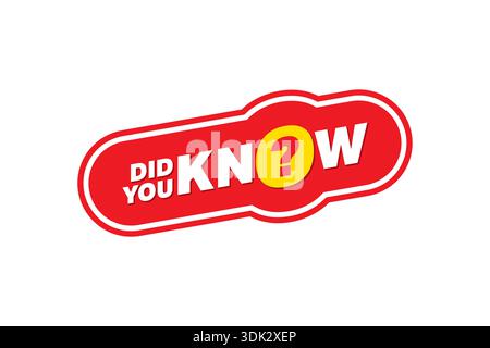did you know concept. did you know and question mark Stock Vector
