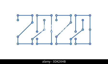digital 2020 logo. vector number 2020. Stock Vector