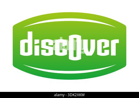 discover logo on green background. discover logo Stock Vector