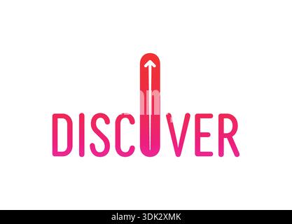 discover logo. arrowed discover concept Stock Vector