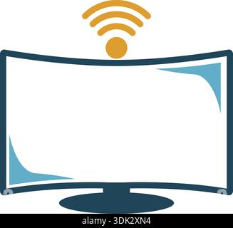 Modern smart tv icon design Stock Vector