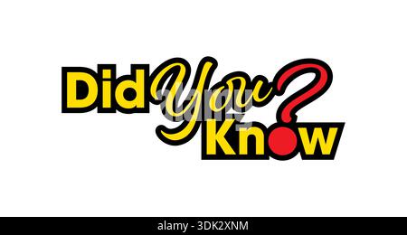 did you know vector illustration on white background. Stock Vector
