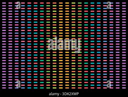 colorful lines pattern on black background. dashed line pattern Stock Vector