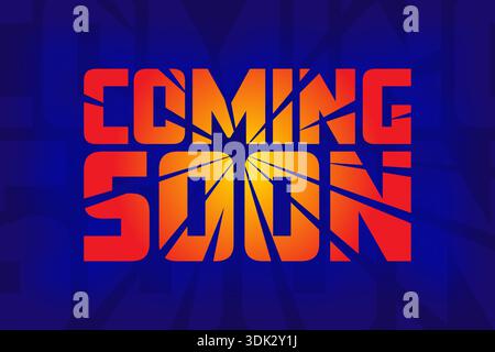coming soon concept on navy blue background. ray coming soon Stock Vector