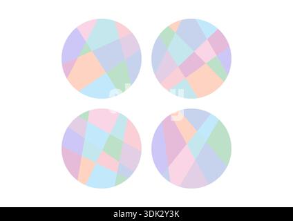 cut circles in pastel colors. geometric colorful patterns. Stock Vector