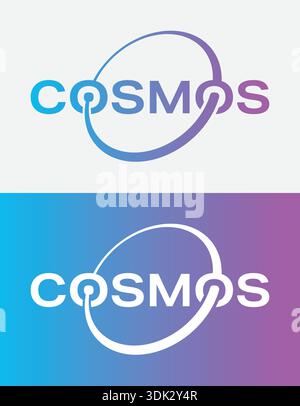 cosmos logo. blue-purple gradient cosmos logo Stock Vector