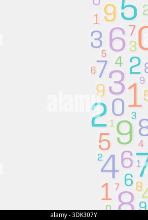 complex numbers on vertical page. background with mixed numbers. vector colorful numbers concept Stock Vector