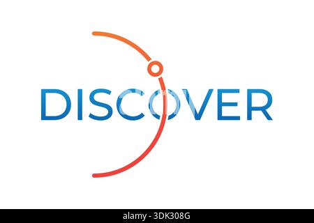 discover logo. discover word and planet concept. Stock Vector