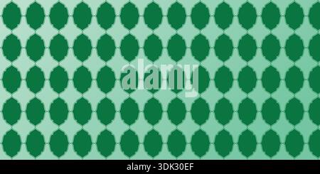 Green Moroccan Tile Pattern with Interlocking Islamic Geometric Shapes Stock Vector