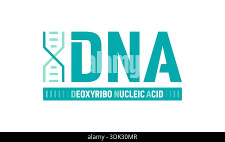 deoxyribonucleic acid logo. dna and dna chain concept Stock Vector