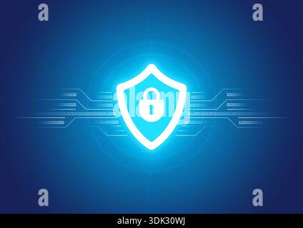 digital security and digital protection. security concept for business, shopping, digital world Stock Vector