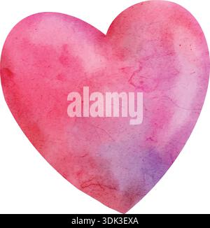 Hand Drawn Pink Watercolor Heart Vector Illustration Stock Vector Image ...