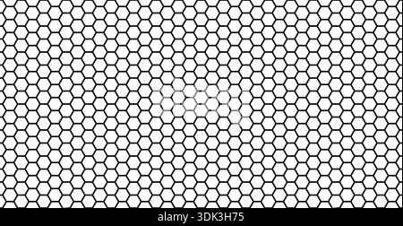 Honeycomb mesh texture. Hexagon grid pattern. Seamless lattice sieve background. Stock Vector