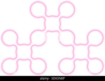 Long alternating alignment of gradient neon circles forming a rhythmic linear sequence. Stock Vector