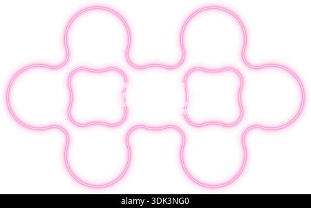 Staggered linear cluster of gradient neon circles creating an offset modular pattern. Stock Vector