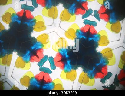 Colorful background formed within a kaleidoscope, Pattern 3 Stock Photo