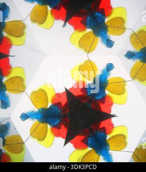 Colorful background formed within a kaleidoscope, Pattern 4 Stock Photo