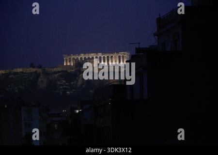 The Parthenon is seen during a rain storm in Athens, Greece on 21 January, 2026. (Photo by Jaap Arriens / Sipa USA) Stock Photo
