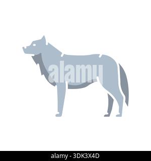 arctic wolf color flat icon for digital and print projects. Arctic animals. Minimal clean icons for apps and websites. Modern simple icons for UI UX a Stock Vector
