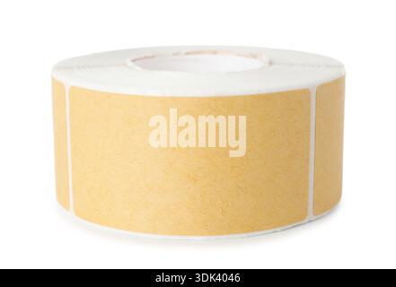 Roll of adhesive tags isolated on white Stock Photo