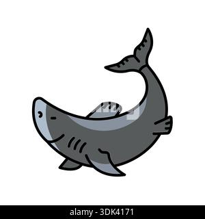 greenland shark color line icon for digital and print projects. Arctic animals. Minimal clean icons for apps and websites. Modern simple icons for UI Stock Vector