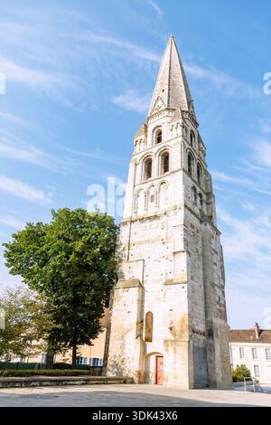 Freestanding bell tower of the Abbaye Saint-Germain in Auxerre, Burgundy, Yonne, France Stock Photo