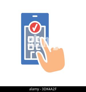 reservation color flat icon. Vector isolated element. Editable stroke. Stock Vector