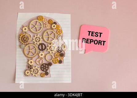Word Technical Report written on recycle paper as background with black and blue pencils Stock Photo