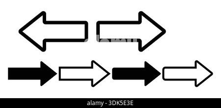 Directional Arrows Set Showing Backward and Forward Flow With Directional Sequence Icons Stock Vector