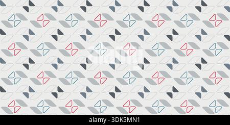Butterflies and Leaves, Abstract Geometric background, Seamless vector Pattern, Modern vector background featuring diagonal leaf shapes and rounded tr Stock Vector