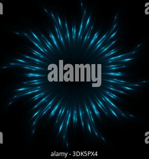Blue neon linear laser rays abstract tech background. Geometric futuristic vector design Stock Vector