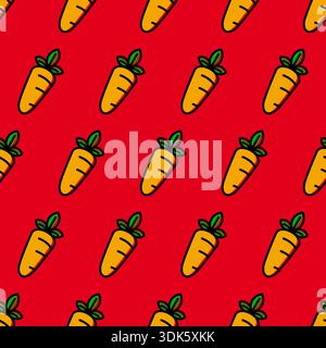 Carrot Seamless Pattern Design. Carrot Background Vector Stock Vector