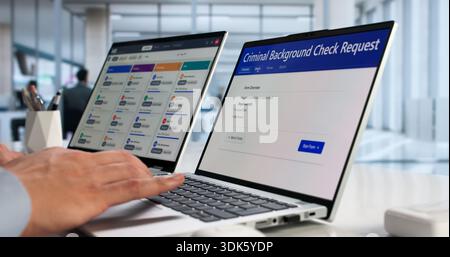 Employment Candidate Undergoes Criminal Background Check For Job Application. Stock Photo