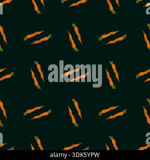 Seamless carrot pattern. colorfull illustration of carrot orange vegetables background Stock Vector