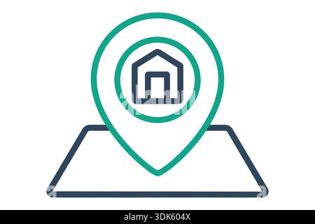 Home location icon. Line icon style. Icon related to real estate. Residential elements vector illustration Stock Vector