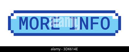 Get started retro pixel style blue button Stock Vector