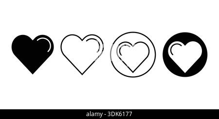 Heart Icons In Various Styles For Love And Favorites Symbolic Graphics Stock Vector