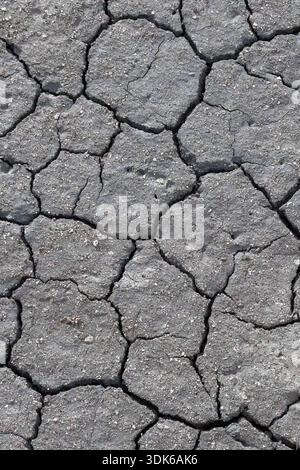 Texture of dry, cracked earth. Drought, soil erosion, global warming, climate change, cracked soil during the dry season. Poor environmental concept. Stock Photo