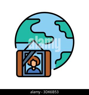 body repatriation black line icon. Vector isolated element. Editable stroke. Stock Vector