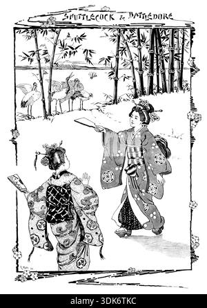 Shuttlecock &amp; Battledore, 1895. From "Illustrated London News", 1895. Stock Photo
