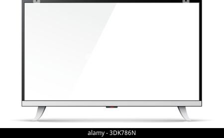 Realistic tv icon in mockup style. Television vector illustration on isolated background. Display monitor sign business concept. Stock Vector