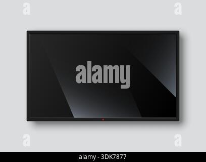 Realistic tv icon in mockup style. Television vector illustration on isolated background. Display monitor sign business concept. Stock Vector