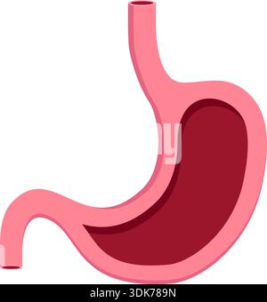 Gerd stomach icon in flat style. Reflux vector illustration on isolated background. Esophageal organ sign business concept. Stock Vector